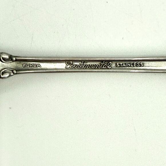 Voisin (Stainless)by CONTINENTAL SILVER Lot of 9 Teaspoons Floral MCM 6 3/8 inch - Picture 4 of 7